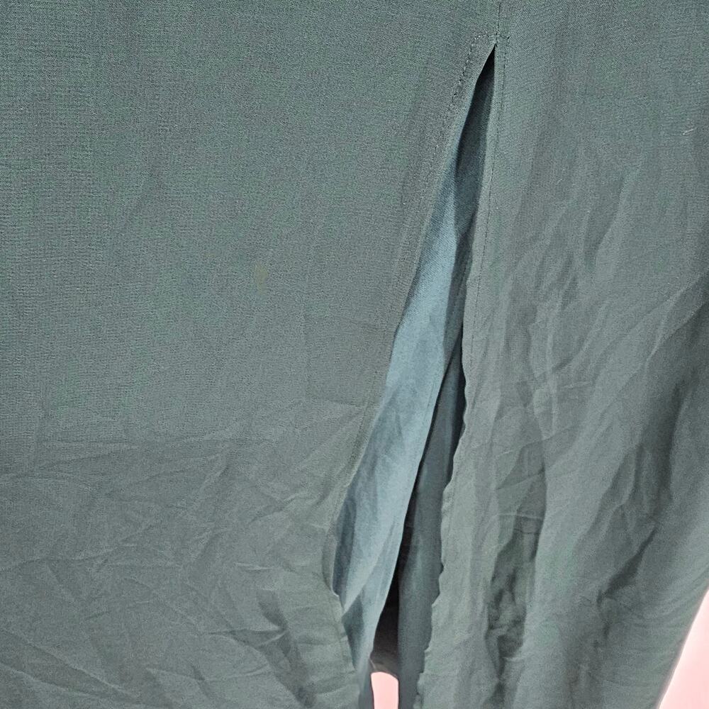 Birdy Grey Womans size S Devin Chiffon Formal Maxi Dress Gown Slit Emerald NEW - Picture 7 of 11